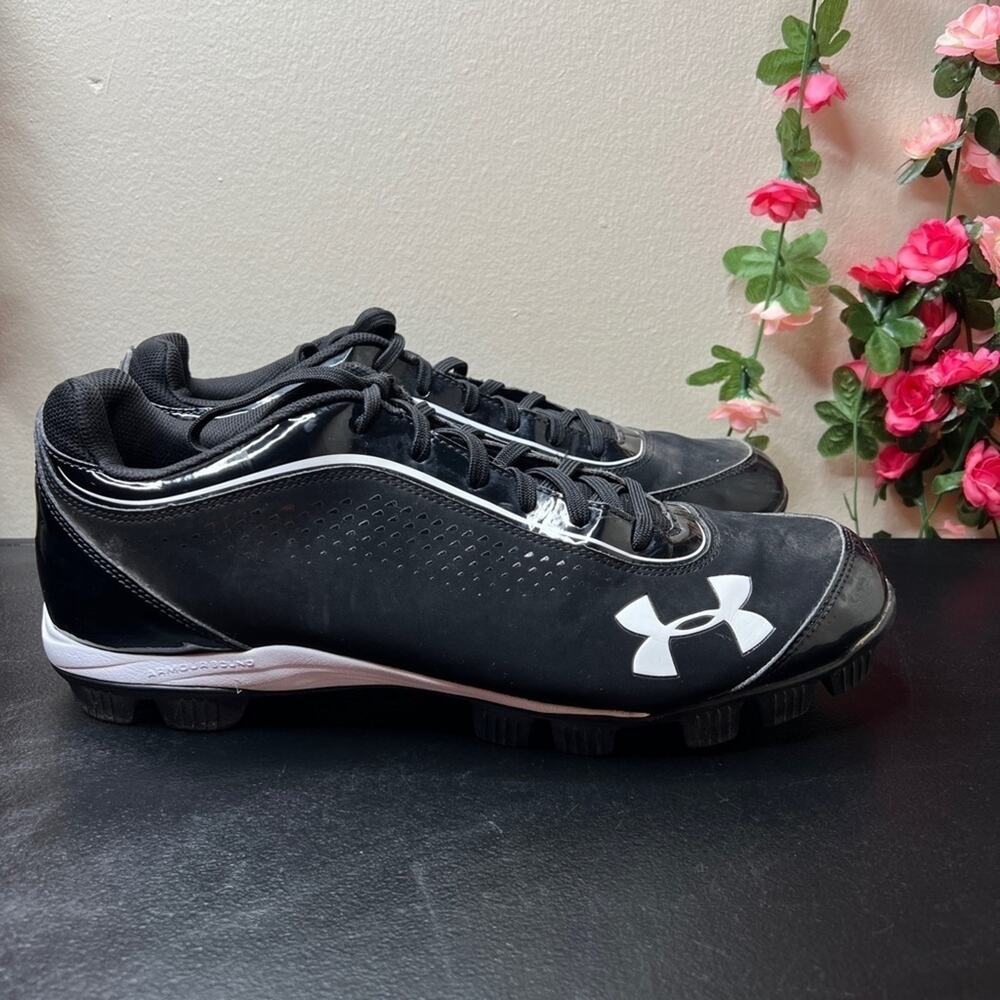 Under Armour Leadoff IV Men’s Baseball Cleats Black White Size 14 Molded 🌹